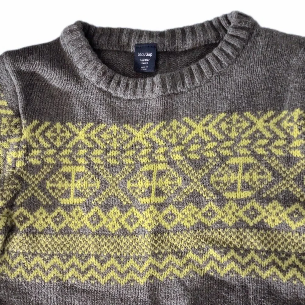 Baby GAP Gray Knit Sweater sz 4 Years Boys